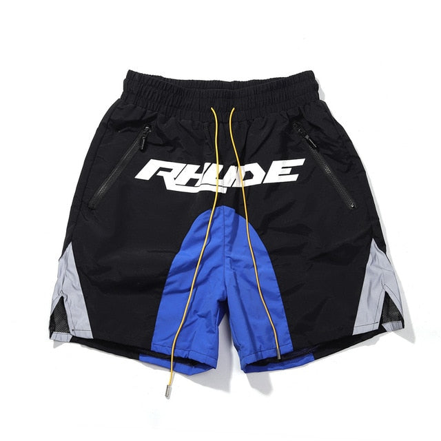 Rhude Shorts Men Women Big Letter Logo Rhude Shorts 2024 Summer Casual Oversize Breechcloth Yellow drawstring Pill Zipper Head