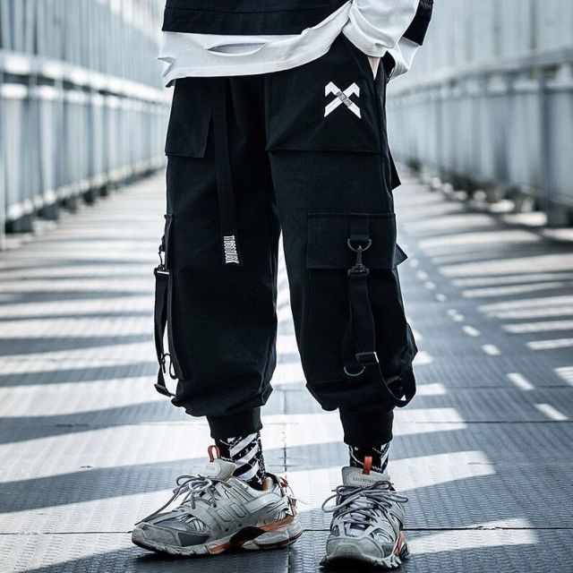 Men New Spring Hip Hop Pants Club Singer Stage Costume Trousers Ribbons Streetwear Joggers Sweatpants Hombre