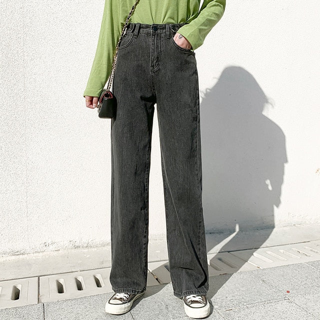 Sixsr Woman Jeans High Waist Clothes Wide Leg Denim Clothing Blue Streetwear Vintage Quality Fashion Harajuku Straight Pants