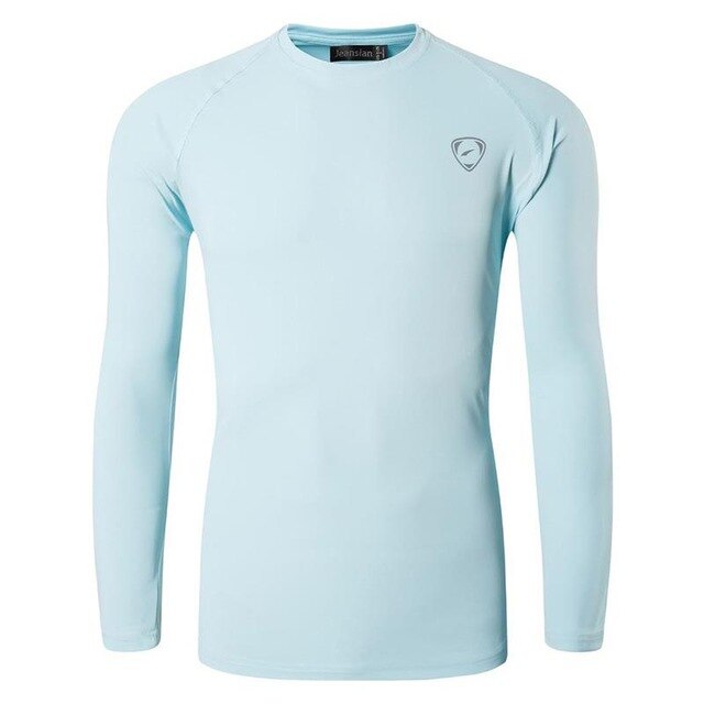 Jeansian Men's UPF 50+ UV Sun Protection Outdoor Long Sleeve Tee Shirt Tshirt T-Shirt Beach Summer LA271 LightGray