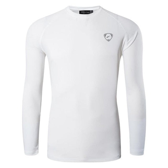 Jeansian Men's UPF 50+ UV Sun Protection Outdoor Long Sleeve Tee Shirt Tshirt T-Shirt Beach Summer LA271 LightGray