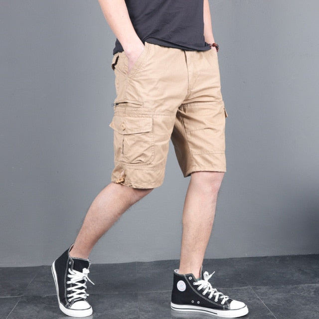 Men's Military Cargo Shorts 2024 Army Camouflage Tactical Joggers Shorts Men Cotton Loose Work Casual Short Pants Plus Size 4XL