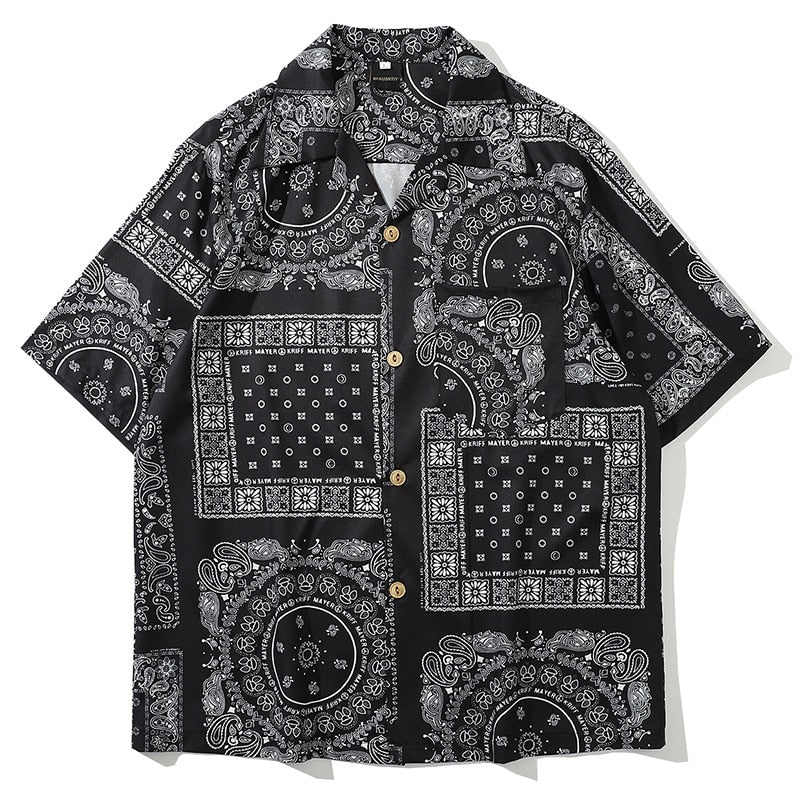 Men's Coat Men Torrid Zone Hawaii Holiday Style Short Sleeve Plant Printed Shirt Man Shirt Top Design Shirt Brand Shirt