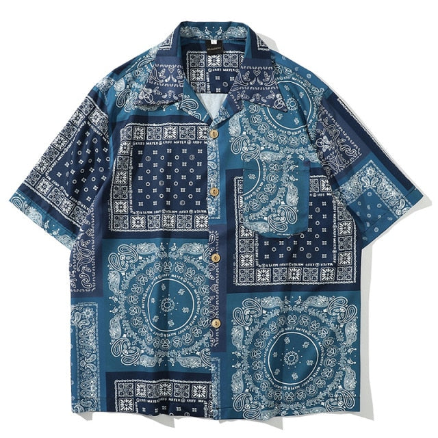 Men's Coat Men Torrid Zone Hawaii Holiday Style Short Sleeve Plant Printed Shirt Man Shirt Top Design Shirt Brand Shirt