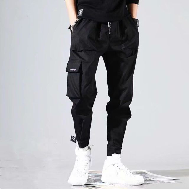 Men New Spring Hip Hop Pants Club Singer Stage Costume Trousers Ribbons Streetwear Joggers Sweatpants Hombre