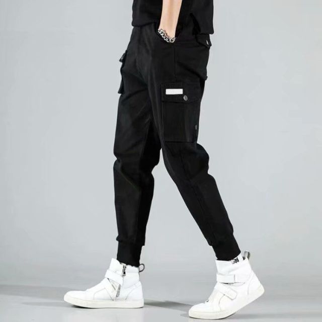 Men New Spring Hip Hop Pants Club Singer Stage Costume Trousers Ribbons Streetwear Joggers Sweatpants Hombre
