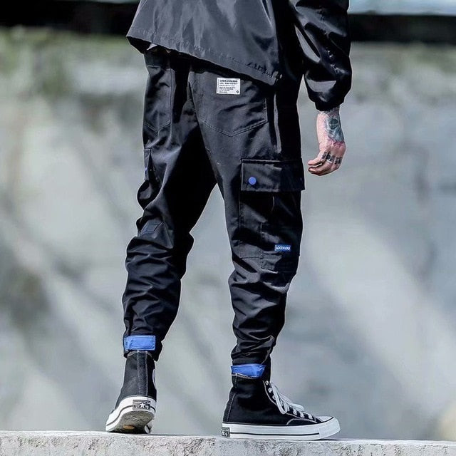 Men New Spring Hip Hop Pants Club Singer Stage Costume Trousers Ribbons Streetwear Joggers Sweatpants Hombre