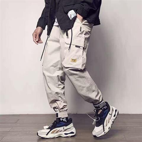 Men New Spring Hip Hop Pants Club Singer Stage Costume Trousers Ribbons Streetwear Joggers Sweatpants Hombre