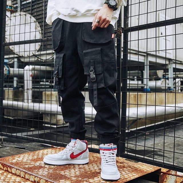 Men New Spring Hip Hop Pants Club Singer Stage Costume Trousers Ribbons Streetwear Joggers Sweatpants Hombre
