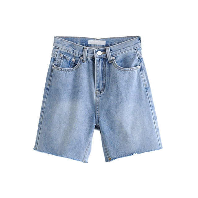 Sixsr High Waist Slim Denim Shorts Bermuda Plus Size Woman New Fashion Tassel Tight Five-point Denim Shorts Washed Sexy Female summer