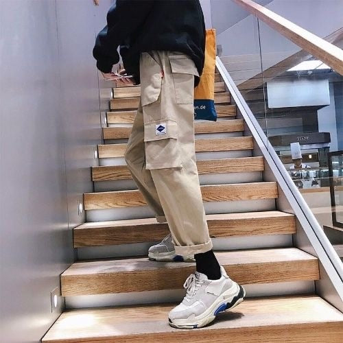 Men New Spring Hip Hop Pants Club Singer Stage Costume Trousers Ribbons Streetwear Joggers Sweatpants Hombre