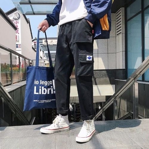 Men New Spring Hip Hop Pants Club Singer Stage Costume Trousers Ribbons Streetwear Joggers Sweatpants Hombre