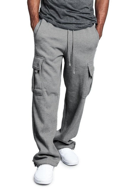 New Arrival Straight Pants Men Loose Joggers Men's Solid Color Track Pants Casual Trousers Fashion Sports Pants Hip Hop 2024