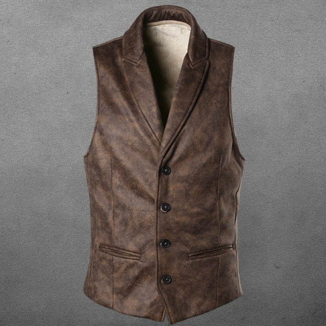 Suede Slim Fit Single Breasted Vest Mens 2024 Brand New Fashion Gothic Steampunk Victorian Style Waistcoat Men Casual Vest