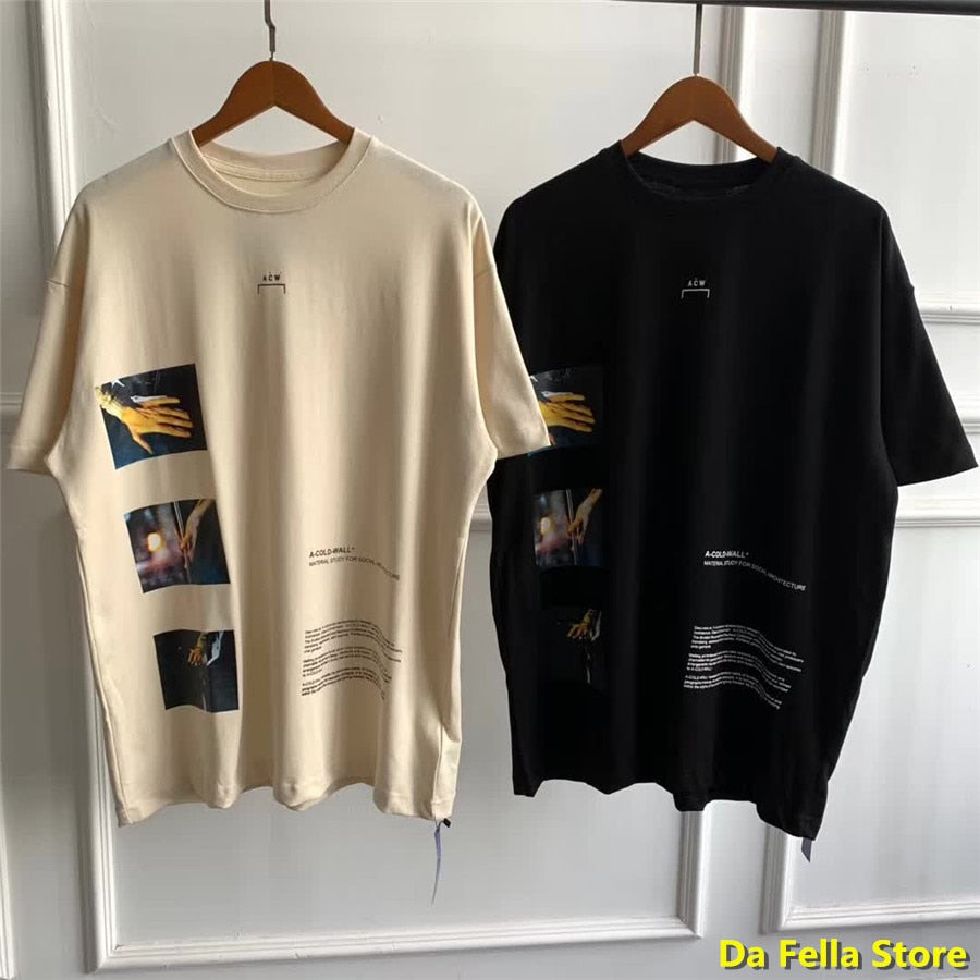 Sixsr A-COLD-WALL Printing Logo T-shirt Men Women Glass Blower A COLD WALL Tee British street culture ACW T-shirts Version Tops