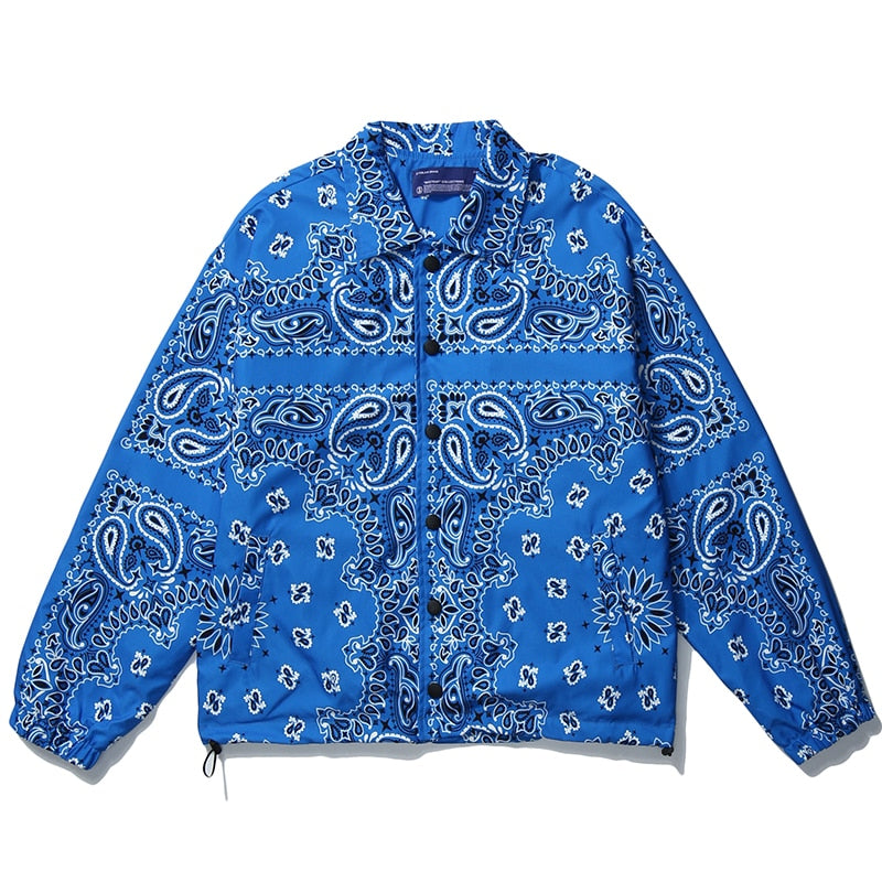 Mens Wear Hip Hop Bandana Paisley Pattern Bomber Jackets Windbreaker Harajuku Streetwear 2024 Autumn Casual Coats Tops Clothing