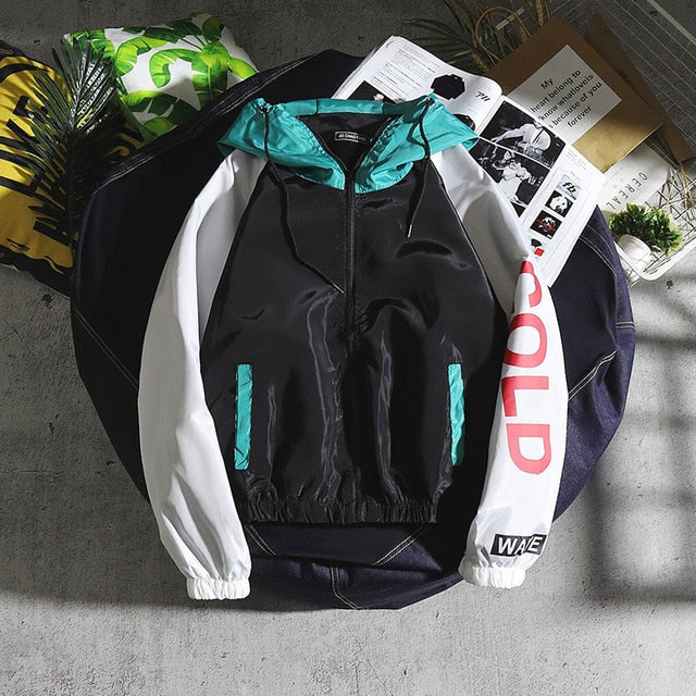 Hip Hop Spring Jackets Men Windbreaker Patchwork Autumn Loose Casual Jacket Couple Thin Jacket Loose Large Size Zipper Coat