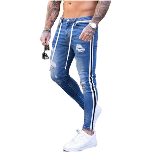 New Printed Statuary Jeans Loose Straight Men Denim Biker Casual Pants Hip Hop Man Jean Hombre Pantalon Artistic Work Size S-3XL