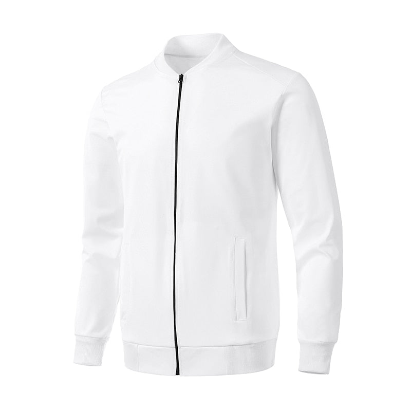 Sixsr New Fashion Solid Color Jackets Men Women V-Neck Zipper Bomber Jacket Sports Casual Streetwear Coat HipHop Outerwear Unisex