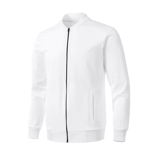 Sixsr New Fashion Solid Color Jackets Men Women V-Neck Zipper Bomber Jacket Sports Casual Streetwear Coat HipHop Outerwear Unisex