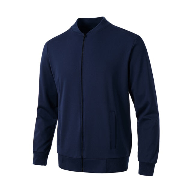 Sixsr New Fashion Solid Color Jackets Men Women V-Neck Zipper Bomber Jacket Sports Casual Streetwear Coat HipHop Outerwear Unisex