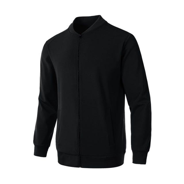 Sixsr New Fashion Solid Color Jackets Men Women V-Neck Zipper Bomber Jacket Sports Casual Streetwear Coat HipHop Outerwear Unisex