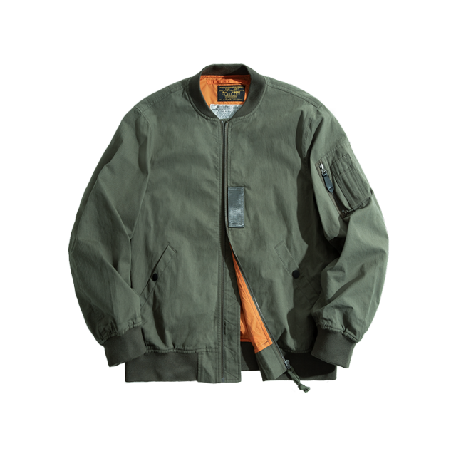 Maden Casual MA-1 Men¡¯s Jackets Green Military Flight Bomber Tank Coat Solid Vintage Coats Monocycle Jacket Collar Men Clothing