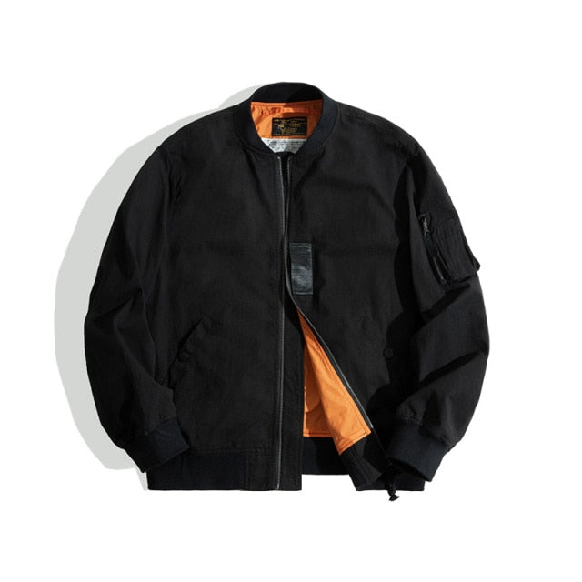 Maden Casual MA-1 Men¡¯s Jackets Green Military Flight Bomber Tank Coat Solid Vintage Coats Monocycle Jacket Collar Men Clothing