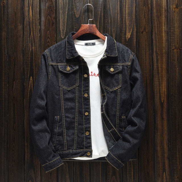 Men's Spring Autumn Models Large Size Denim Jacket Korean Version of The Slim Trend Simple Jacket Fashion Casual Top Jeans Coat