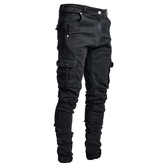 Fashion Skinny Jeans Men Casual Pocket Pencil Pants Jeans Men Clothing Jogger Denim Pants Ropa Hombre Casual Denim Pants Jeans