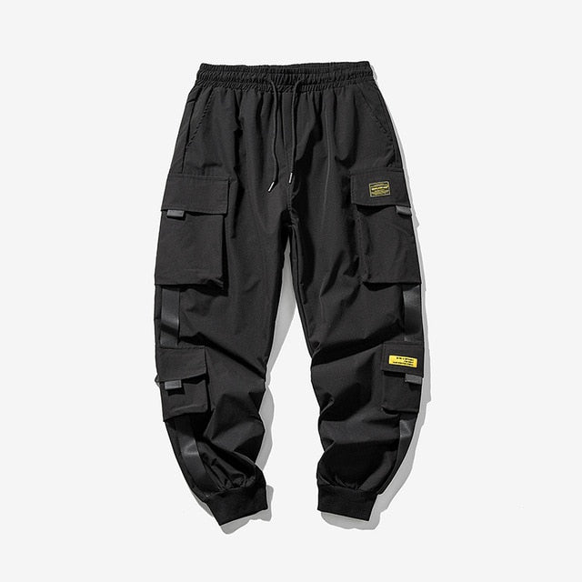 Sixsr New Hip Hop Joggers Cargo Pants Men Harem Pants Multi-Pocket Ribbons Man Sweatpants Streetwear Casual Mens Pants S-5XL