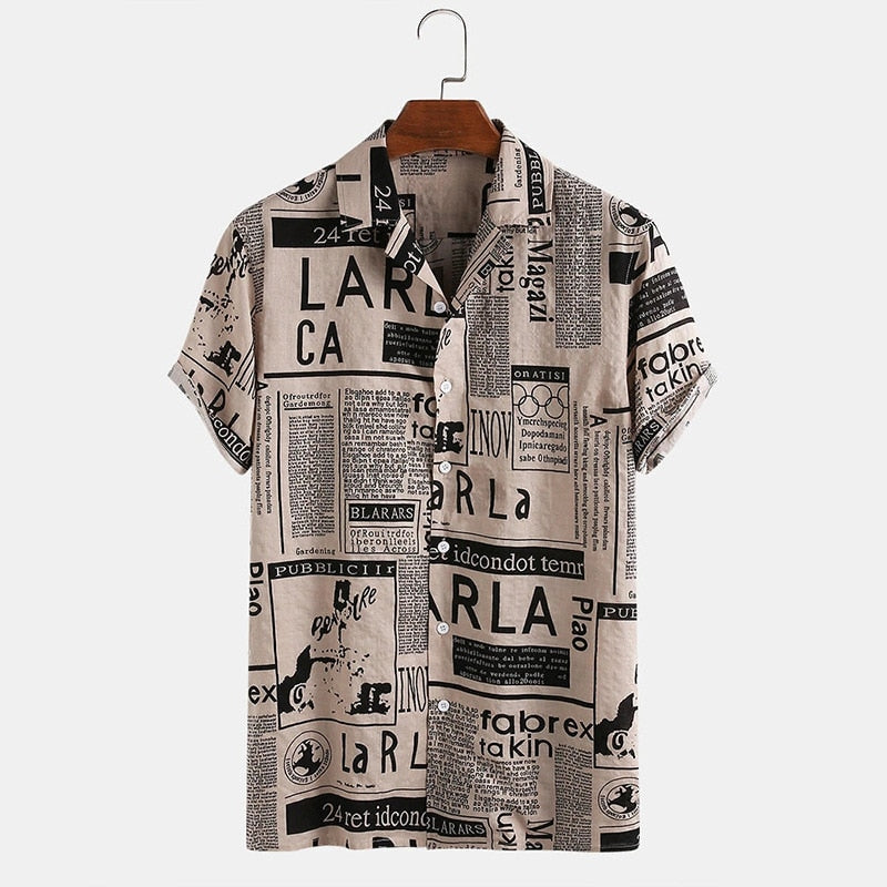 New Men's Shirt Fashion Casual 2024 European American Short Sleeve Lapel Camisas Para Hombre