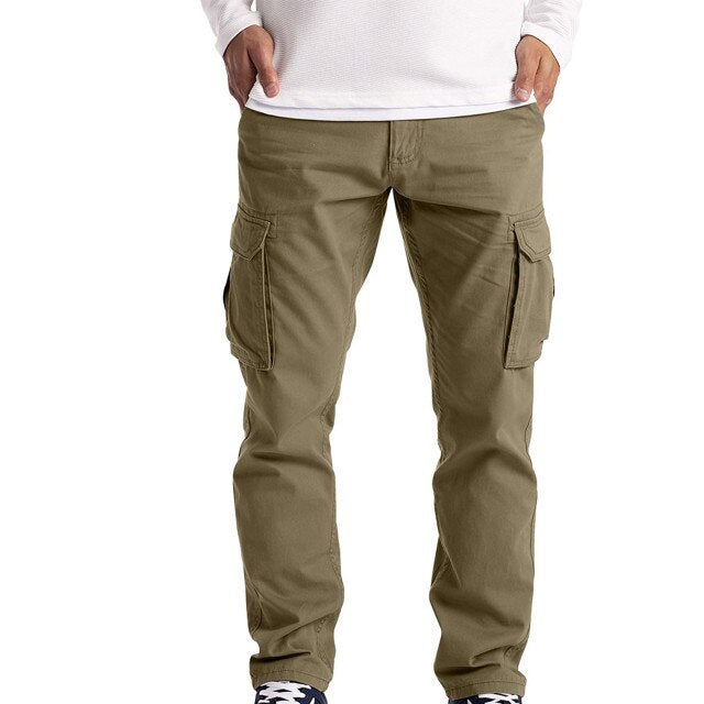 Male Casual Pants Jeans Men's Cargo Trousers Work Wear Combat Safety Cargo 6 Pocket Full Pants hombr joggers masculino jeans#go