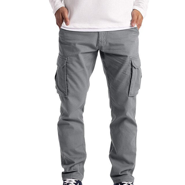 Male Casual Pants Jeans Men's Cargo Trousers Work Wear Combat Safety Cargo 6 Pocket Full Pants hombr joggers masculino jeans#go