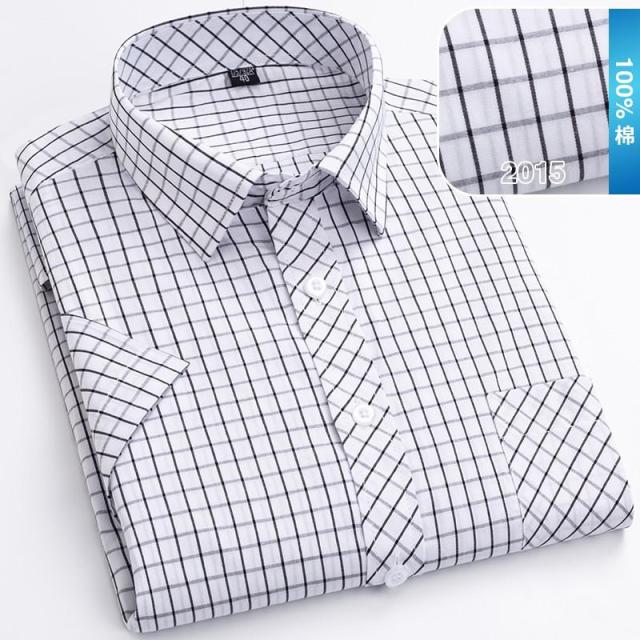 New Arrival Fashion Suepr Large Short Sleeve Men 100% Pure Cotton Summer Loose Plaid Mens Shirts Casual Slim Fit Plus Size M-8XL