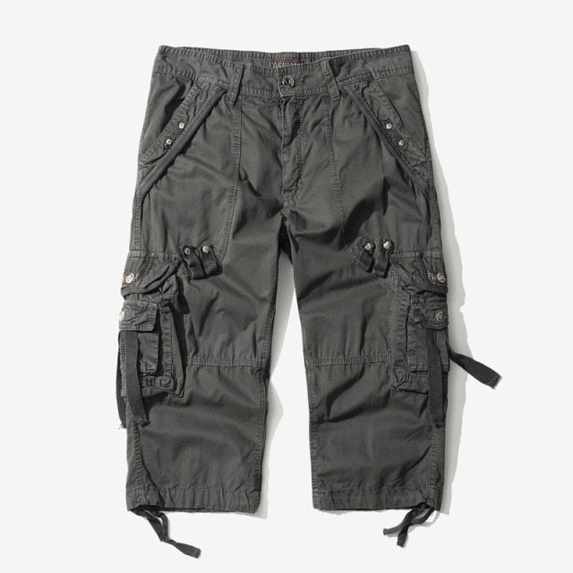 Casual Shorts Men Summer Camouflage Cotton Cargo Shorts Men Camo Short Pants Homme Without Belt Calf-Length Pants
