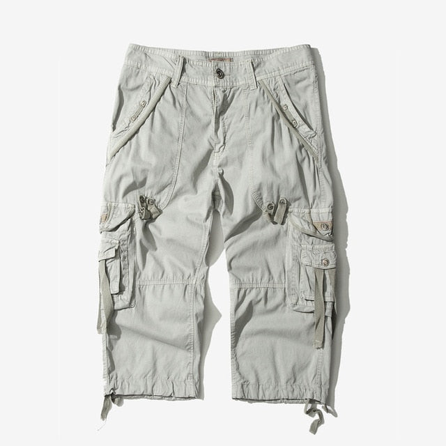 Casual Shorts Men Summer Camouflage Cotton Cargo Shorts Men Camo Short Pants Homme Without Belt Calf-Length Pants