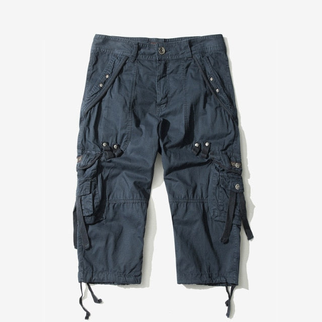 Casual Shorts Men Summer Camouflage Cotton Cargo Shorts Men Camo Short Pants Homme Without Belt Calf-Length Pants