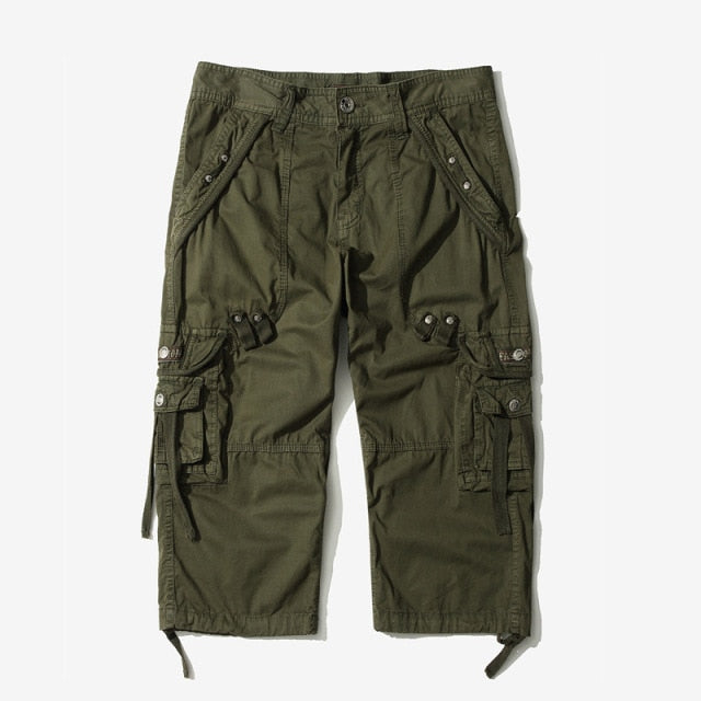 Casual Shorts Men Summer Camouflage Cotton Cargo Shorts Men Camo Short Pants Homme Without Belt Calf-Length Pants