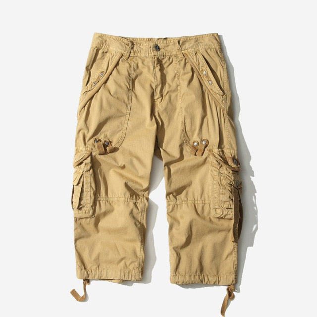 Casual Shorts Men Summer Camouflage Cotton Cargo Shorts Men Camo Short Pants Homme Without Belt Calf-Length Pants
