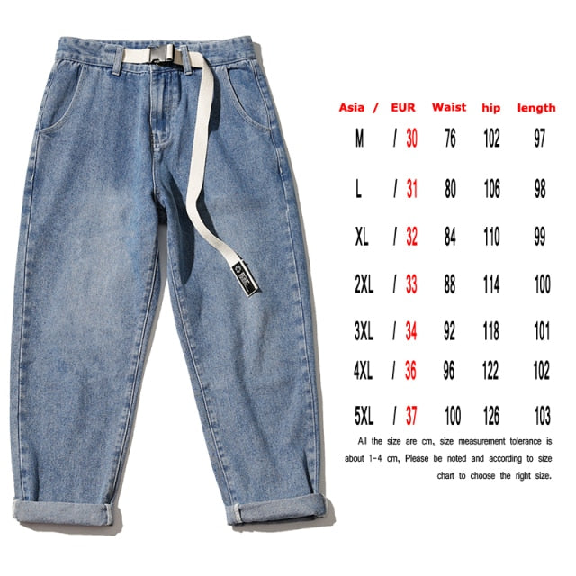 Fashion Print Blue Jeans Pants for Mens Japanese Harajuku Streetwear Teens Plus Size Denim Clothes Boyfriend Baggy Jean Trousers