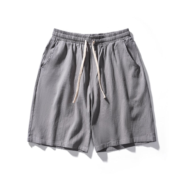 MrGB Cotton Line Shorts Men 2024 Summer Beach Casual Shorts Baggy Basic Pockets Shorts Men's Clothing