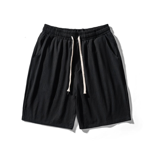 MrGB Cotton Line Shorts Men 2024 Summer Beach Casual Shorts Baggy Basic Pockets Shorts Men's Clothing