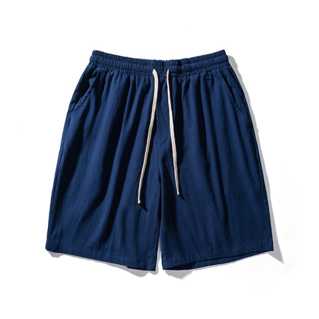 MrGB Cotton Line Shorts Men 2024 Summer Beach Casual Shorts Baggy Basic Pockets Shorts Men's Clothing