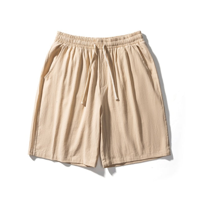 MrGB Cotton Line Shorts Men 2024 Summer Beach Casual Shorts Baggy Basic Pockets Shorts Men's Clothing