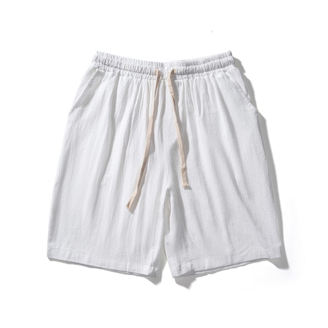 MrGB Cotton Line Shorts Men 2024 Summer Beach Casual Shorts Baggy Basic Pockets Shorts Men's Clothing