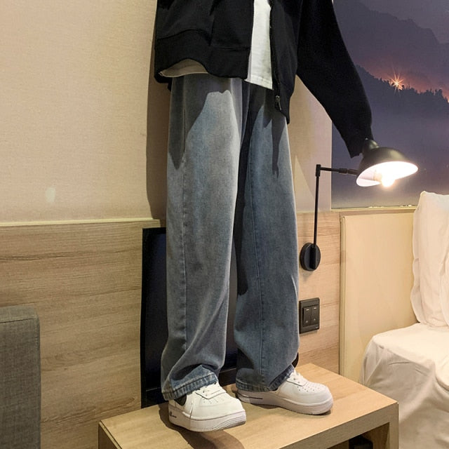 Men's Fashion Loose Jeans Straight 2024 Autumn New Woman Casual Jeans Mans Streetwear Korean Black Hip Hop Jeans Trouser