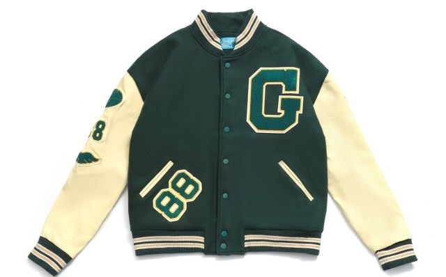 Hip Hop Varsity Jacket Mens Furry Letters Embroidery Color Block College Jackets Womens Harajuku Fashion Baseball Coats Unisex