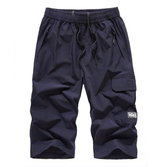 Mens Summer Shorts 2024 Large Size 5xl 6XL 7XL 8XL Quick Dry Breeches Bermuda Male Elastic Stretch Zipper Pocket Long Short Men