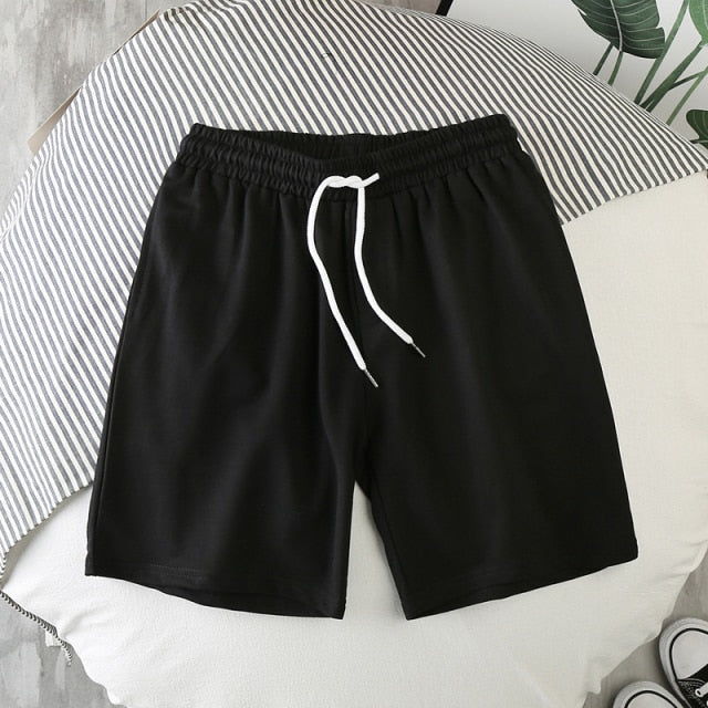 Solid Summer Fashion Casual Men's Sports Shorts Street Wear Fashion Men's Pants Drawstring Breath Board Shorts Male